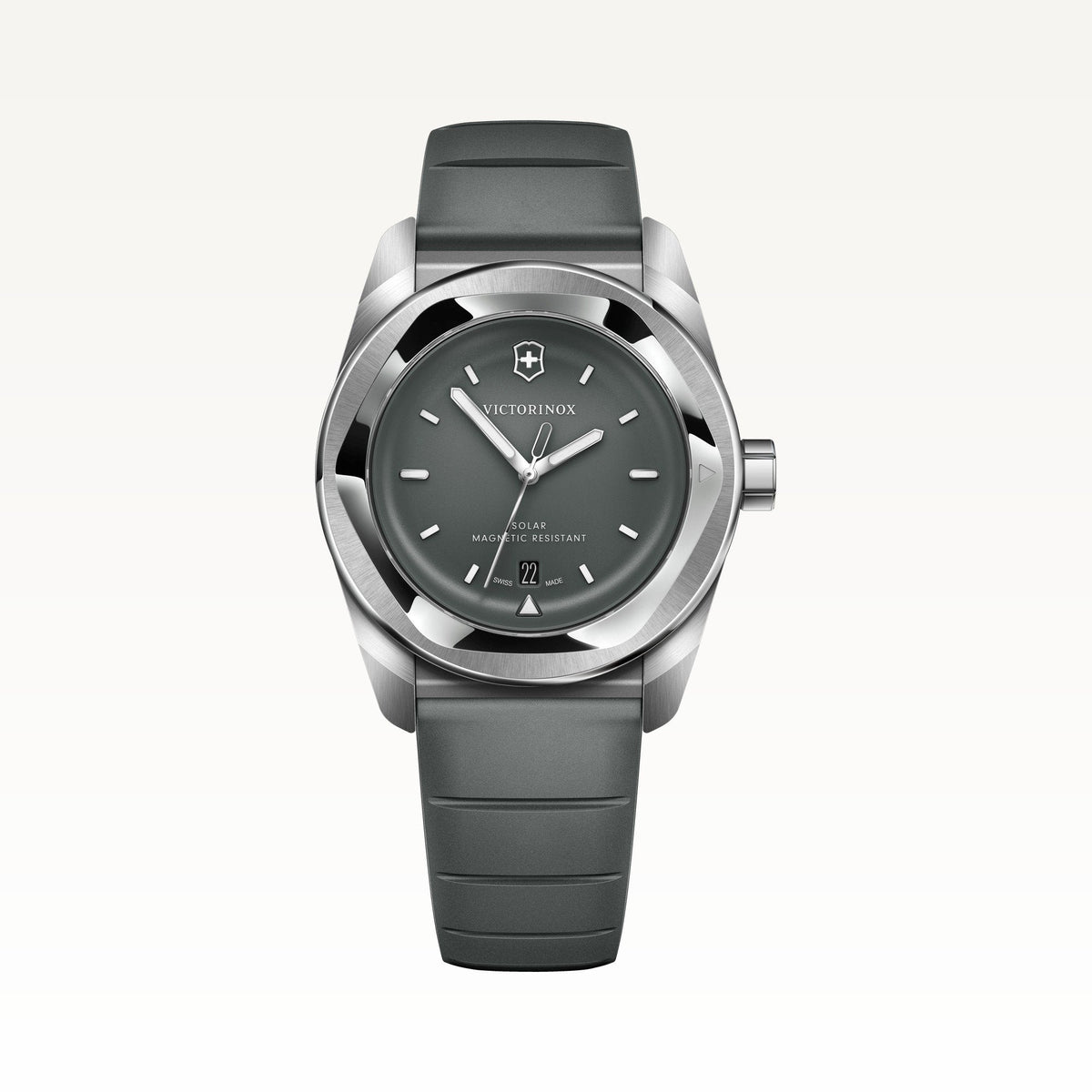 Victorinox Concept One Solar with storm grey dial and rubber strap, front view