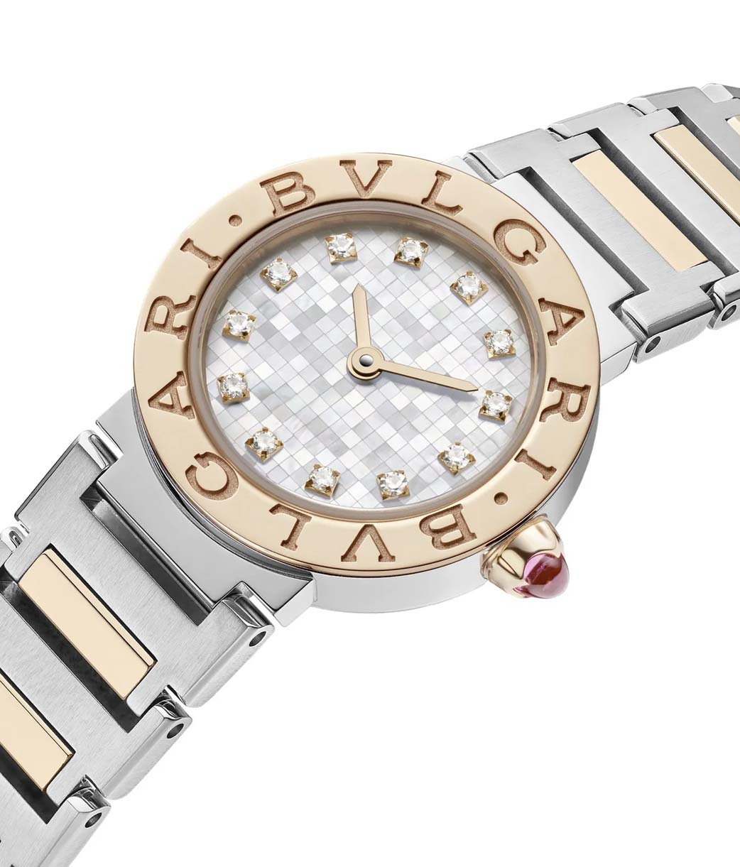BVL BVL QRTZ 35MM MOP DIAL 12 DIAM STEEL GOLD BRACELET