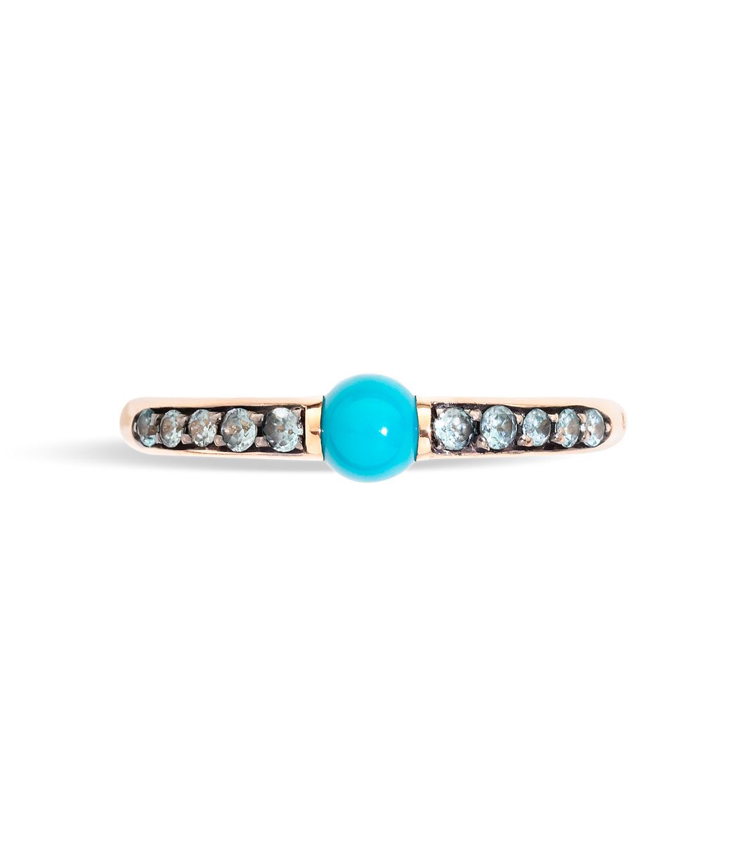 M'Ama Non M'Ama Rose Gold and Turquoise Ring