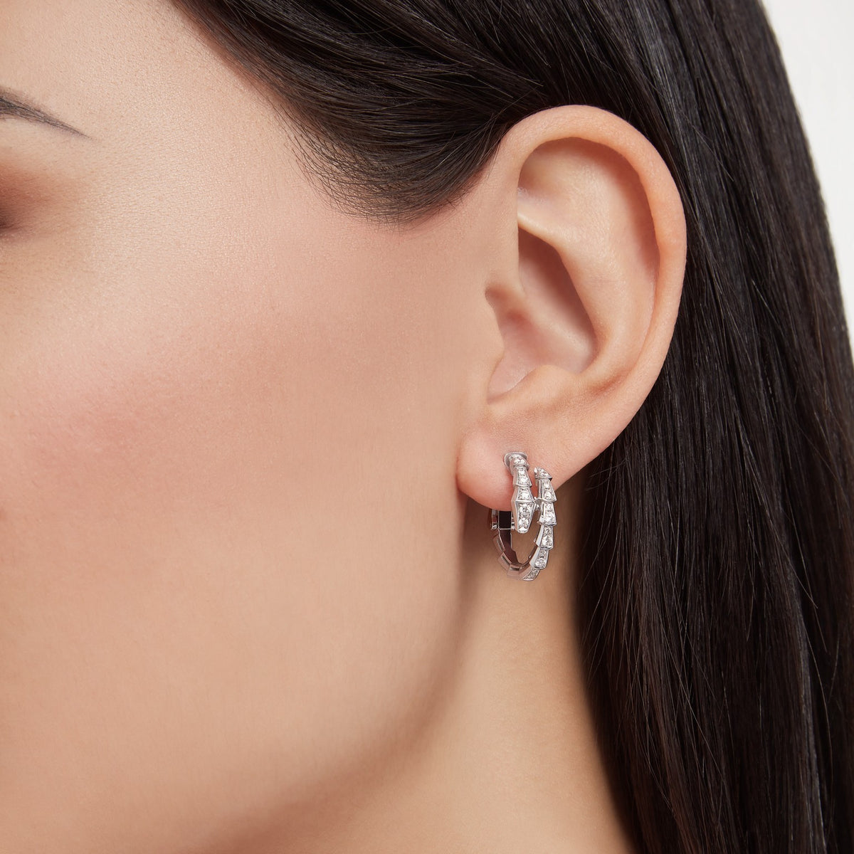 Serpenti Viper Earrings, worn 3
