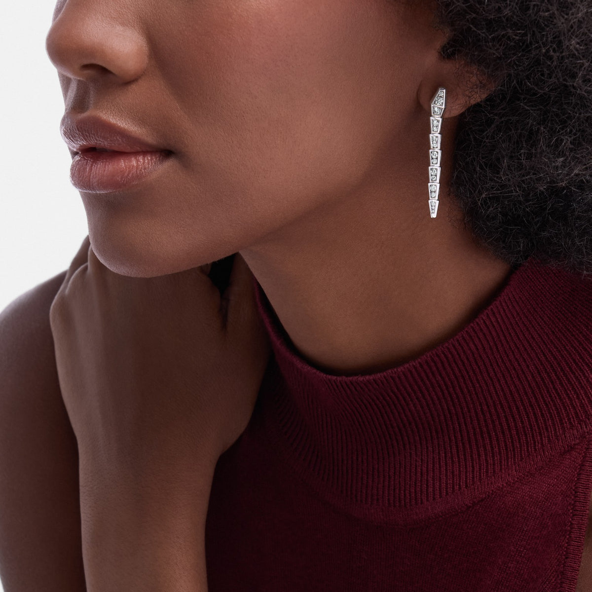 Serpenti Viper Earrings, worn 2