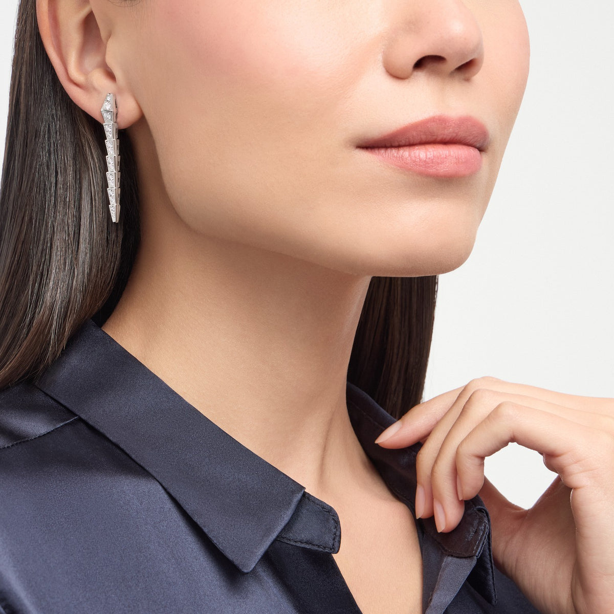 Serpenti Viper Earrings, worn 3