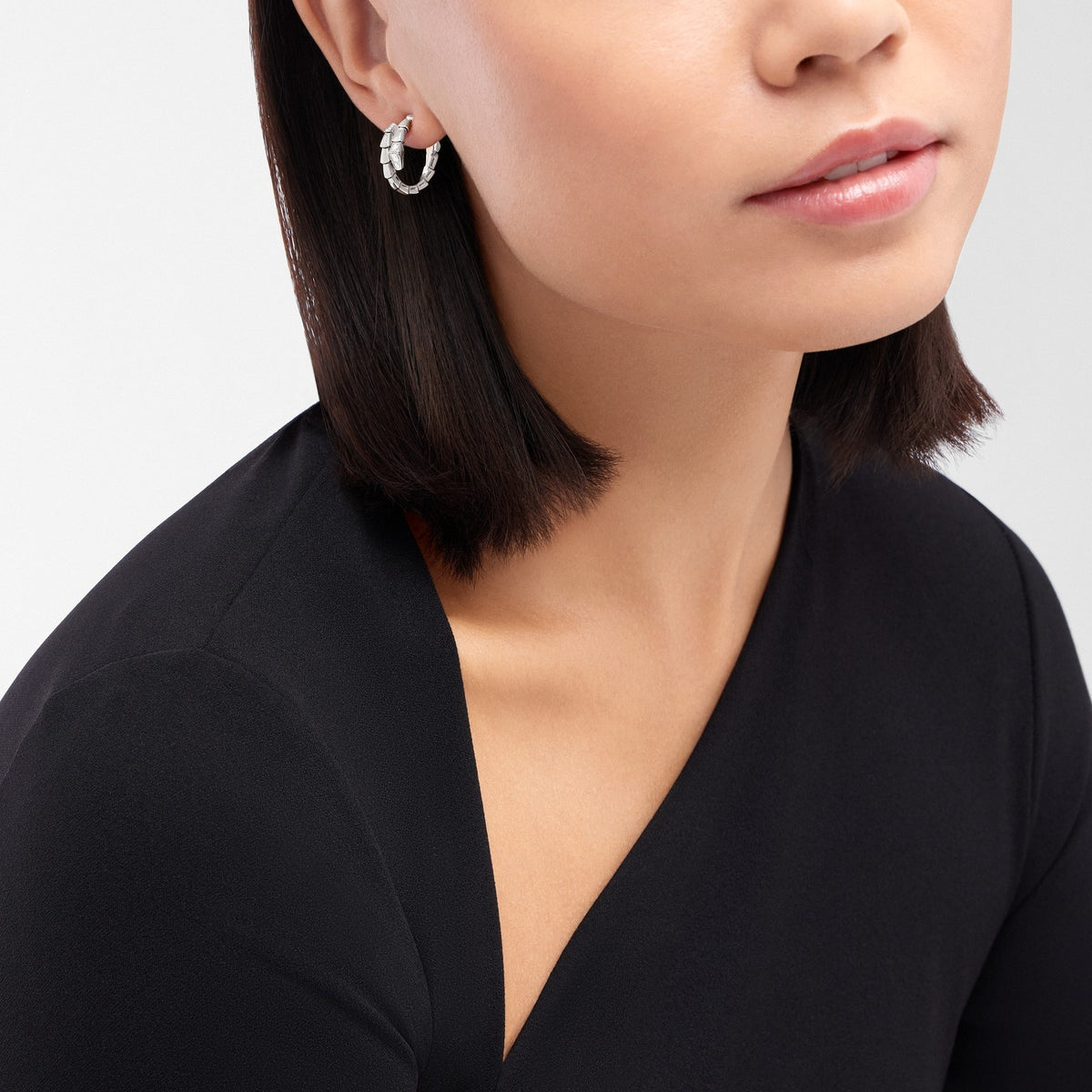 Serpenti Viper Earrings, worn 3