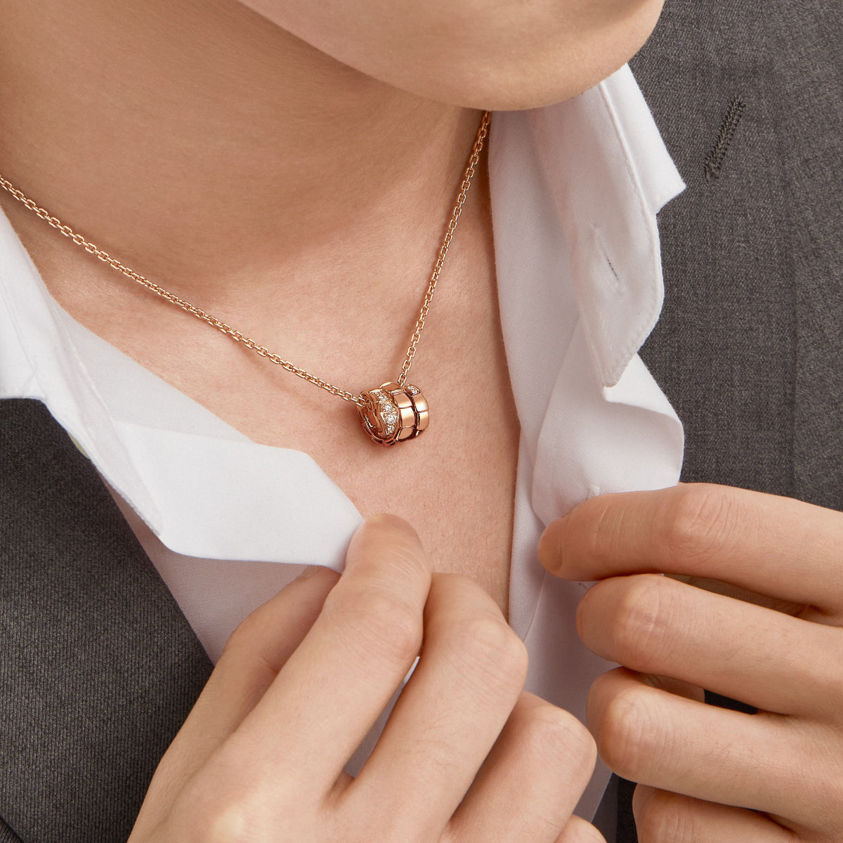 Bvlgari Serpenti Viper Necklace worn