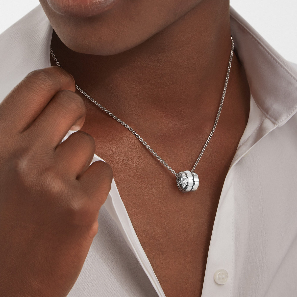 Bvlgari Serpenti Viper Necklace worn