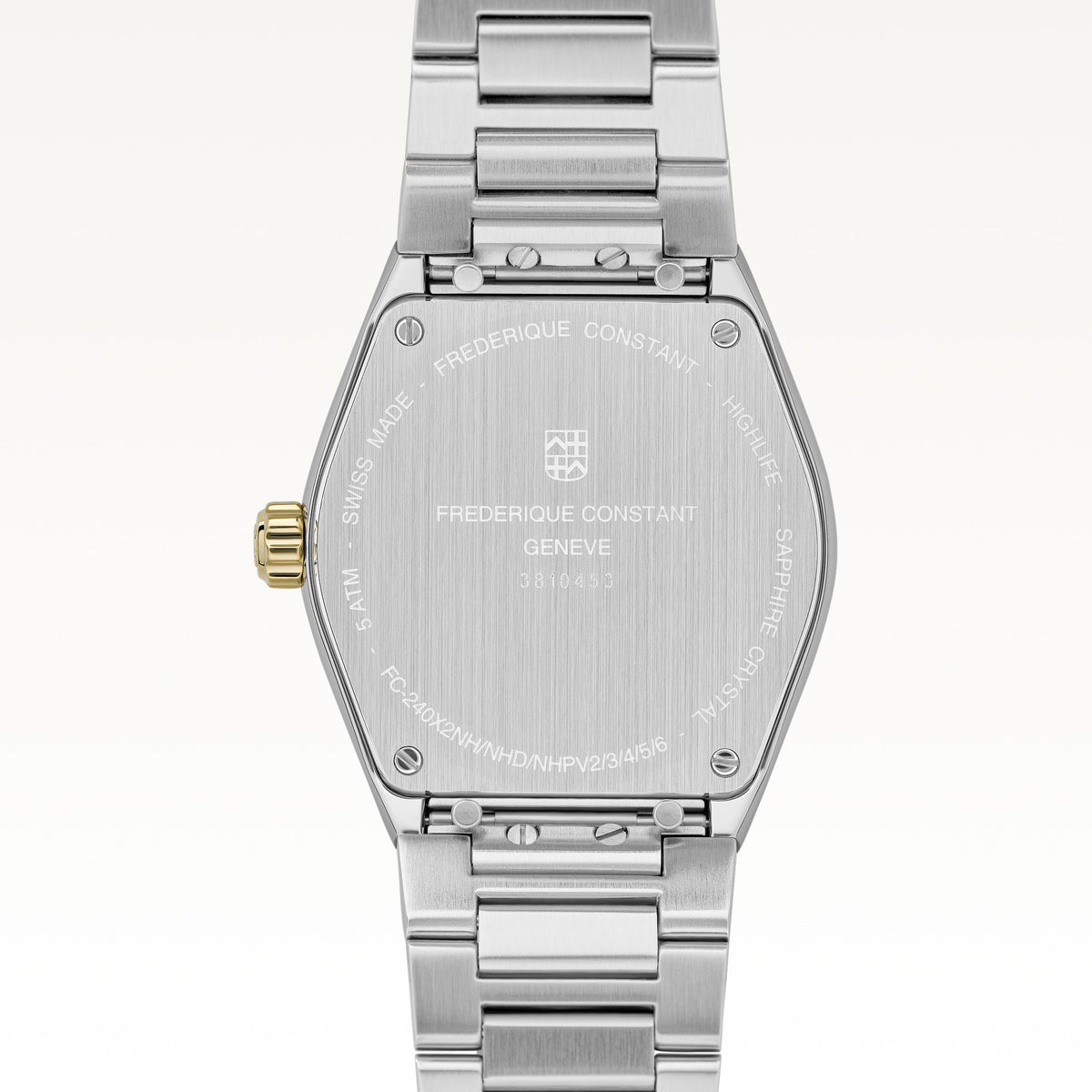 Frederique Constant Highlife Ladies Quartz FC-240VD2NH3B case back