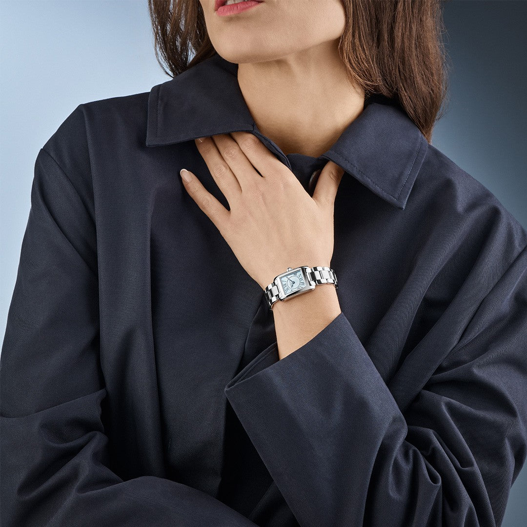 Frederique Constant Classics Carrée Ladies FC-200LBMC26B on the wrist