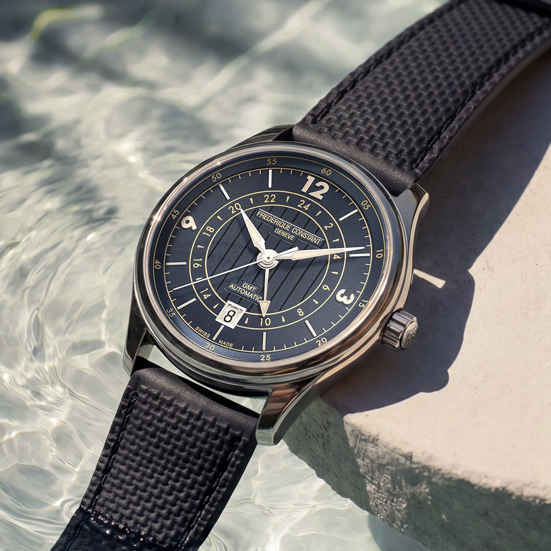 Frederique Constant Runabout Automatic GMT FC-350RN5B6 by the water