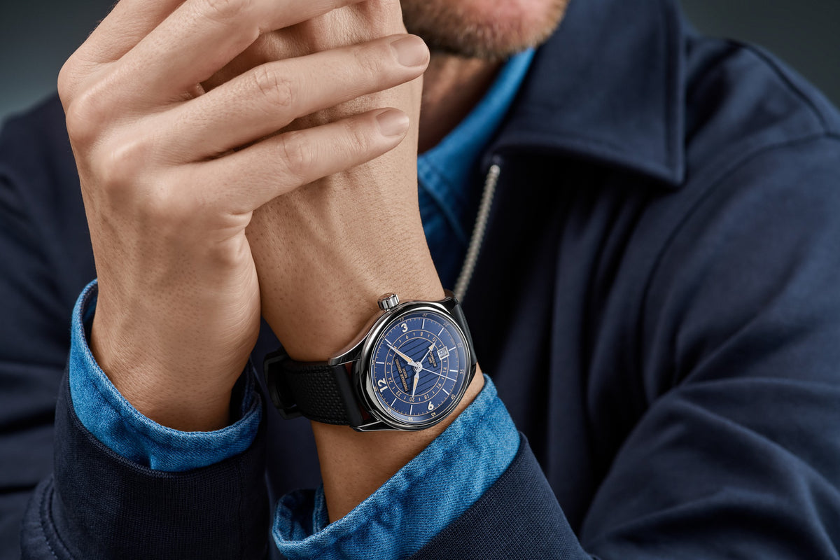Frederique Constant Runabout Automatic GMT FC-350RN5B6 on the wrist