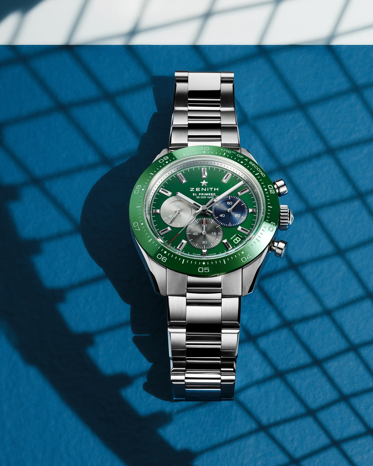 Zenith Chronomaster Sport green, creative still