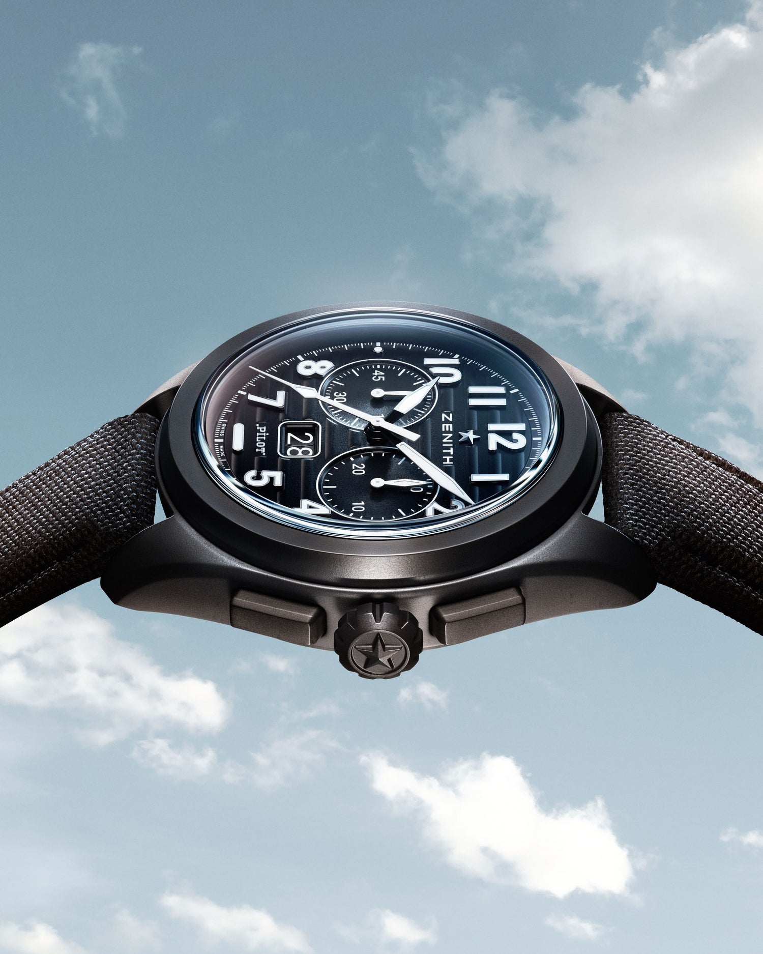 Zenith Pilot Big Date Flyback Ceramic, creative still