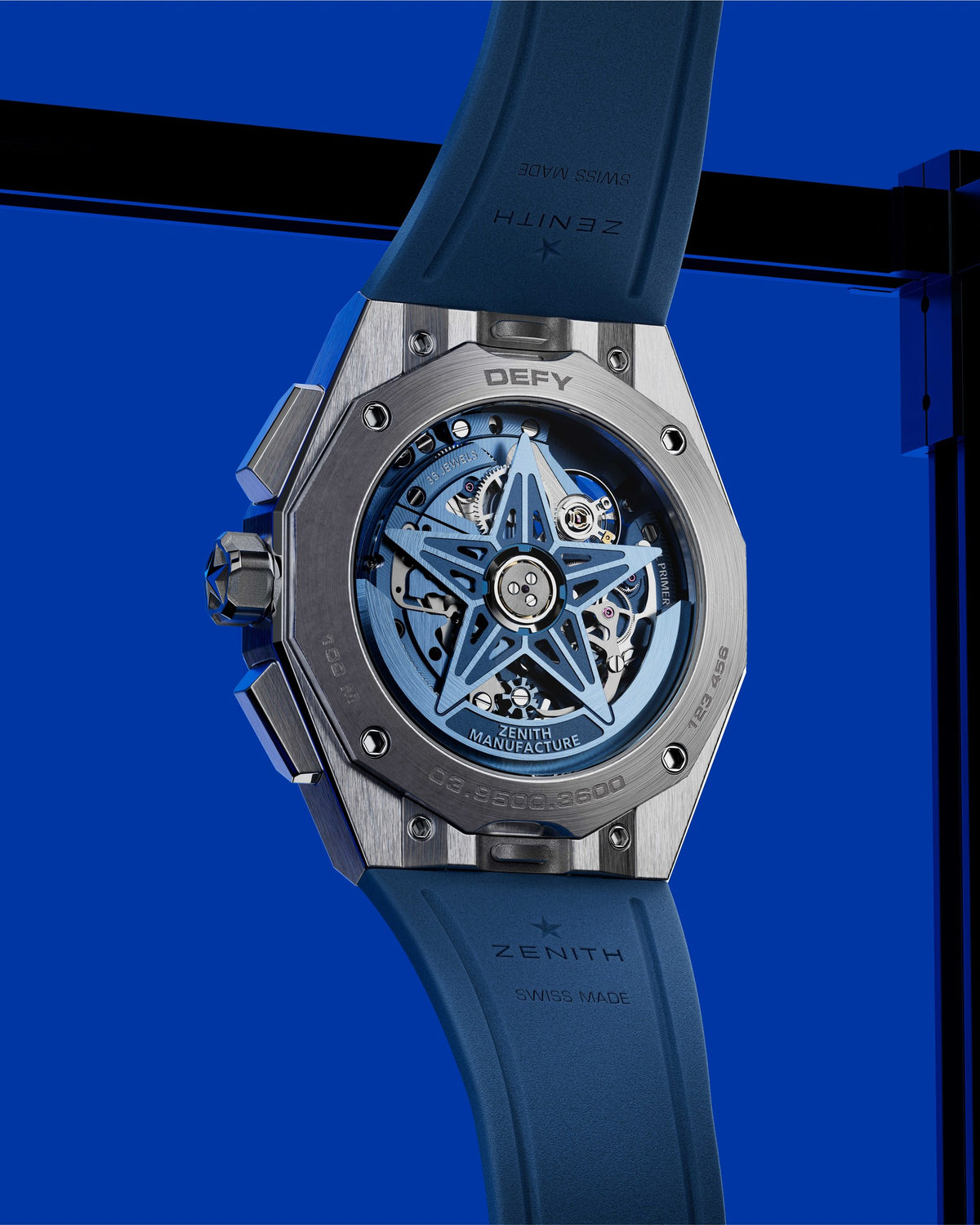 Zenith Defy Skyline Chronograph Skeleton blue, creative still