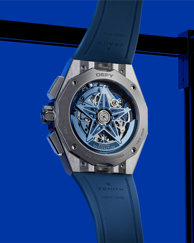 Zenith Defy Skyline Chronograph Skeleton blue, creative still