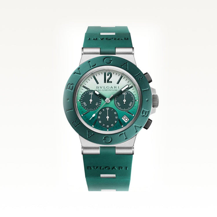 Bvlgari Bvlgari Automatic Chronograph, Green Dial, Green Rubber Strap