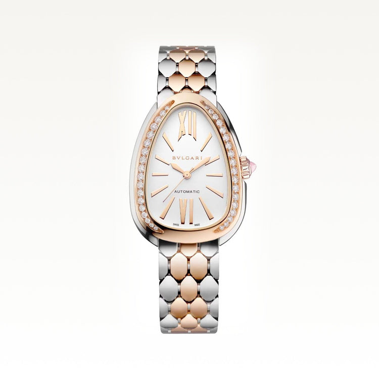 Serpenti Seduttori 34mm, Steel and Gold Case and Bracelet