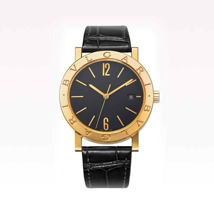 Bvlgari Bvlgari Automatic 33mm, Black Dial, Alligator Strap