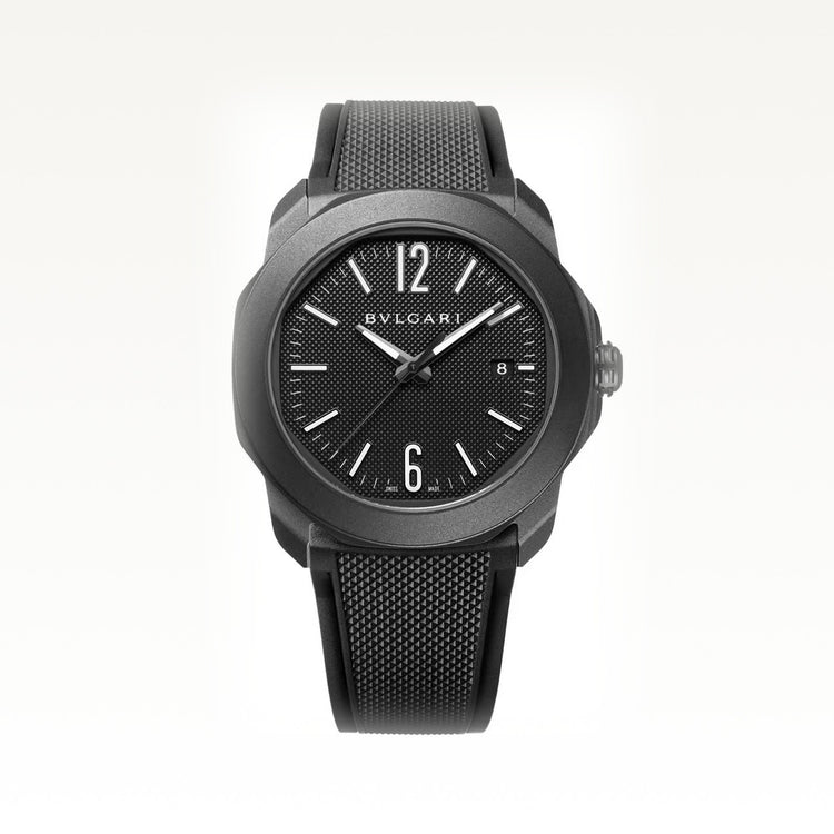 Octo Roma Automatic 41mm, Black Dial, Black Alligator Strap