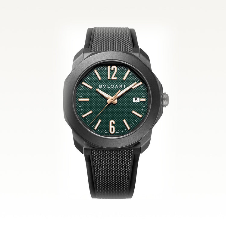 Octo Roma Automatic 41mm, Green Dial, Rubber Strap