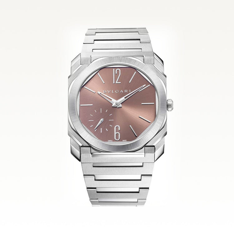 Octo Finissimo Automatic 40mm, Pink Dial, Steel Bracelet