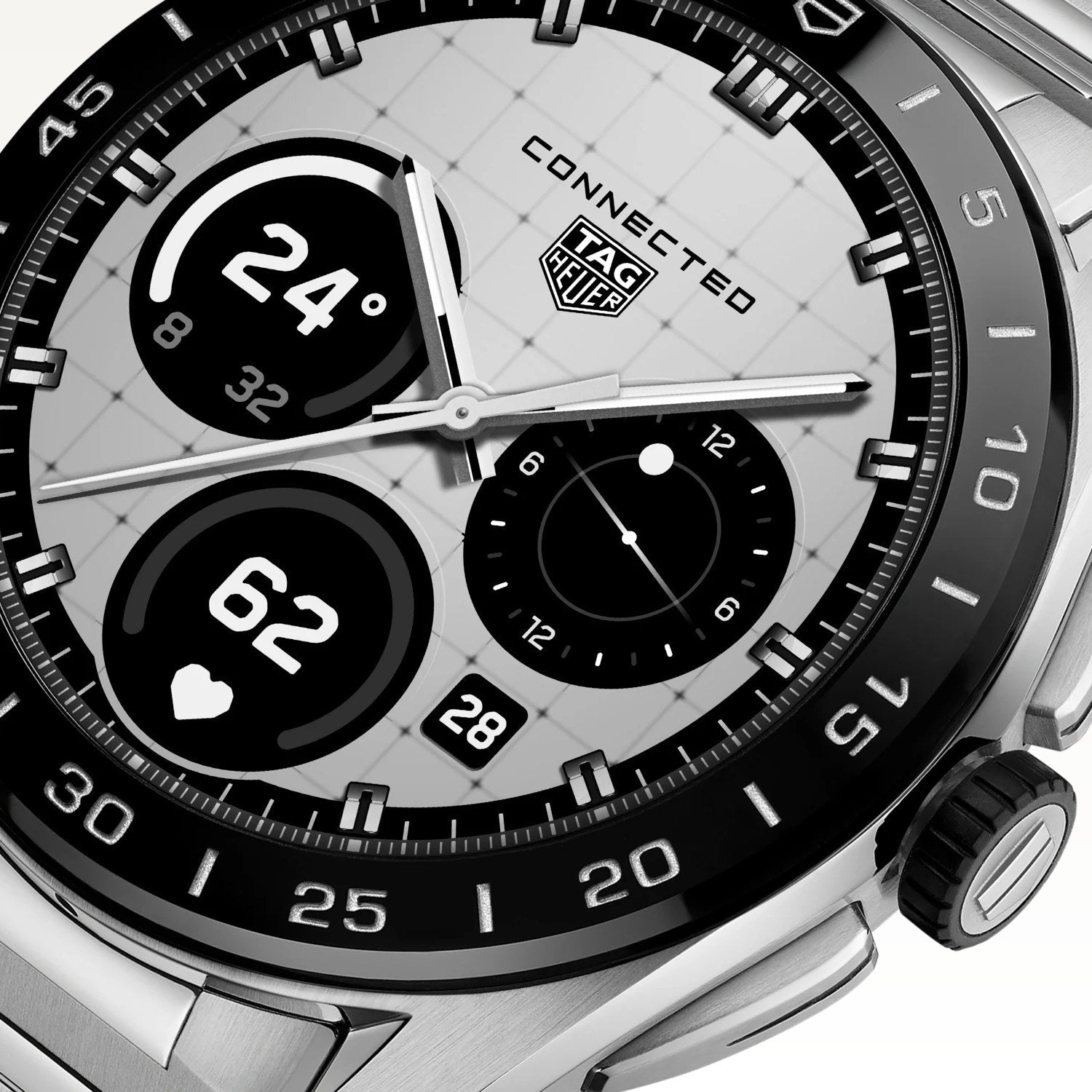 TAG Heuer Connected Calibre E5 45mm SBT8A10.BA0003 dial detail