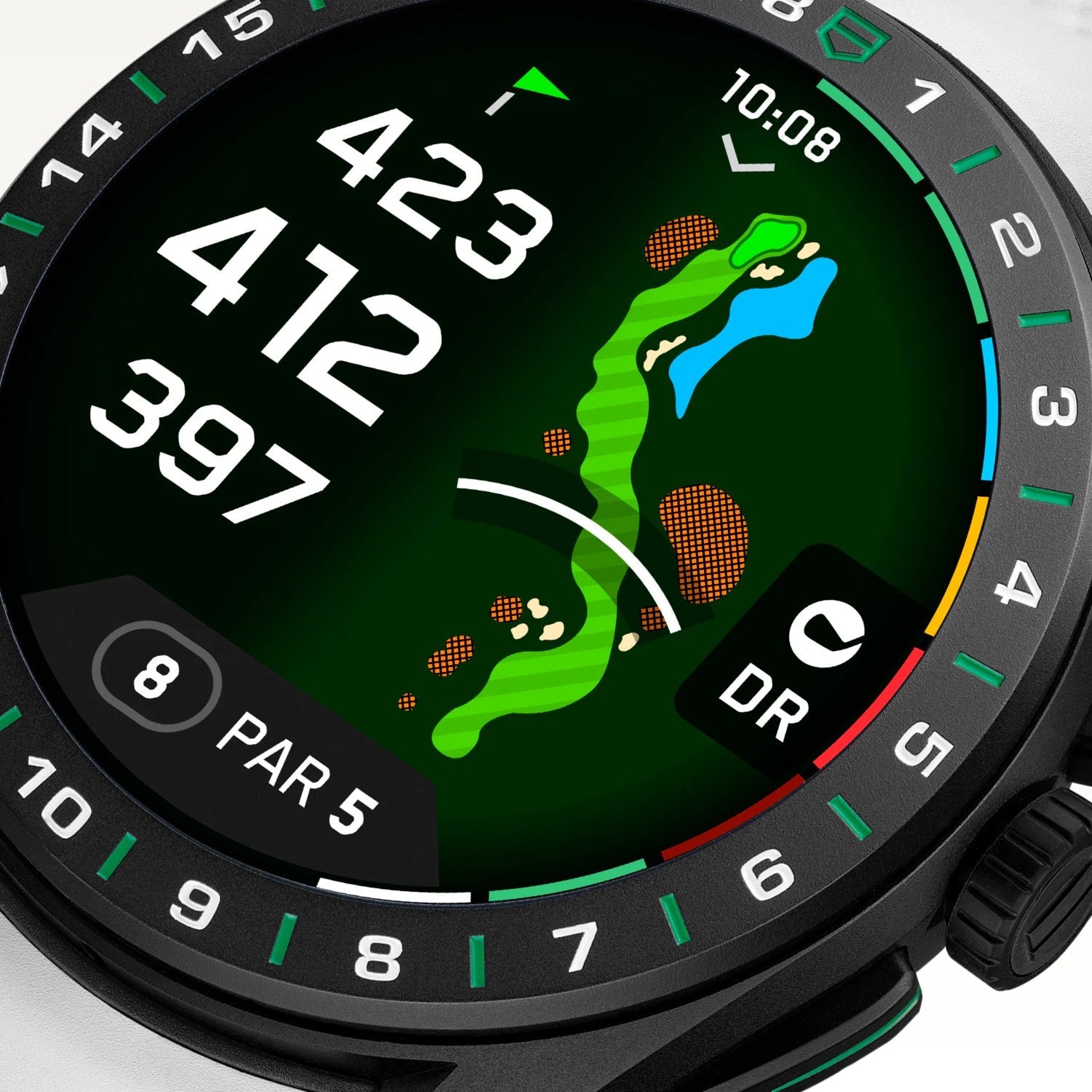 TAG Heuer Connected Calibre E5 Golf Edition 45mm SBT8A81.EB0335 dial detail