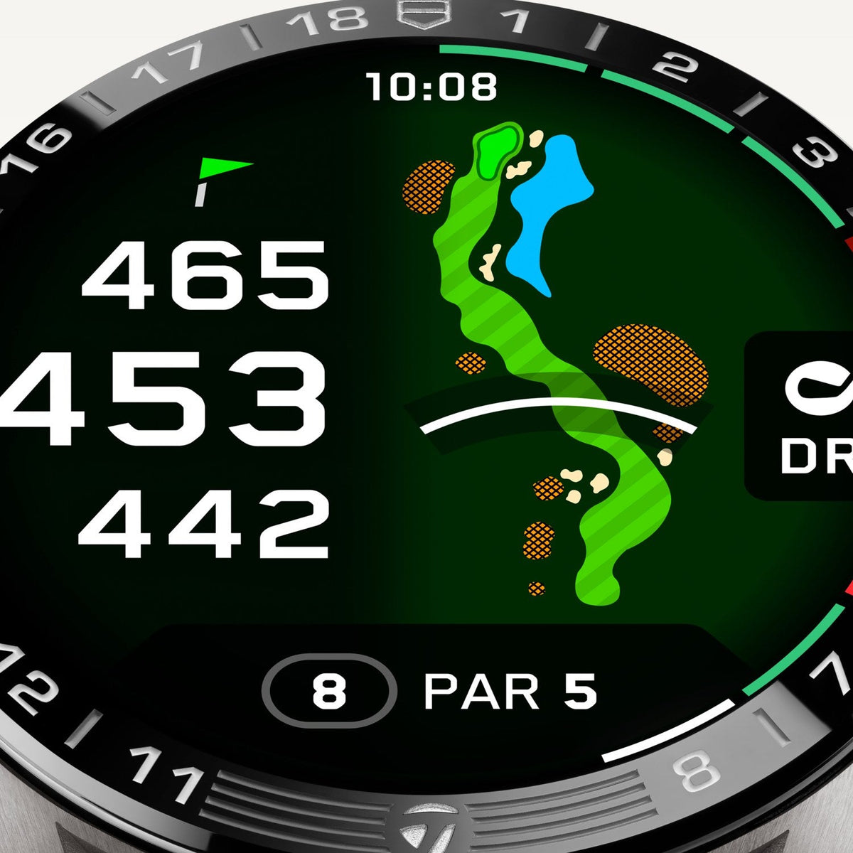 TAG Heuer Connected Calibre E5 x TaylorMade Edition 45mm SBT8A86.EB0421 dial detail