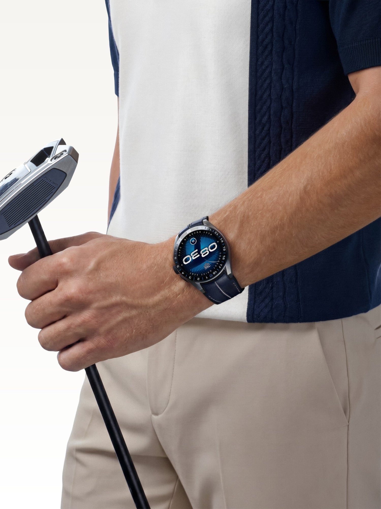 TAG Heuer Connected Calibre E5 x TaylorMade Edition 45mm SBT8A86.EB0421 on wrist