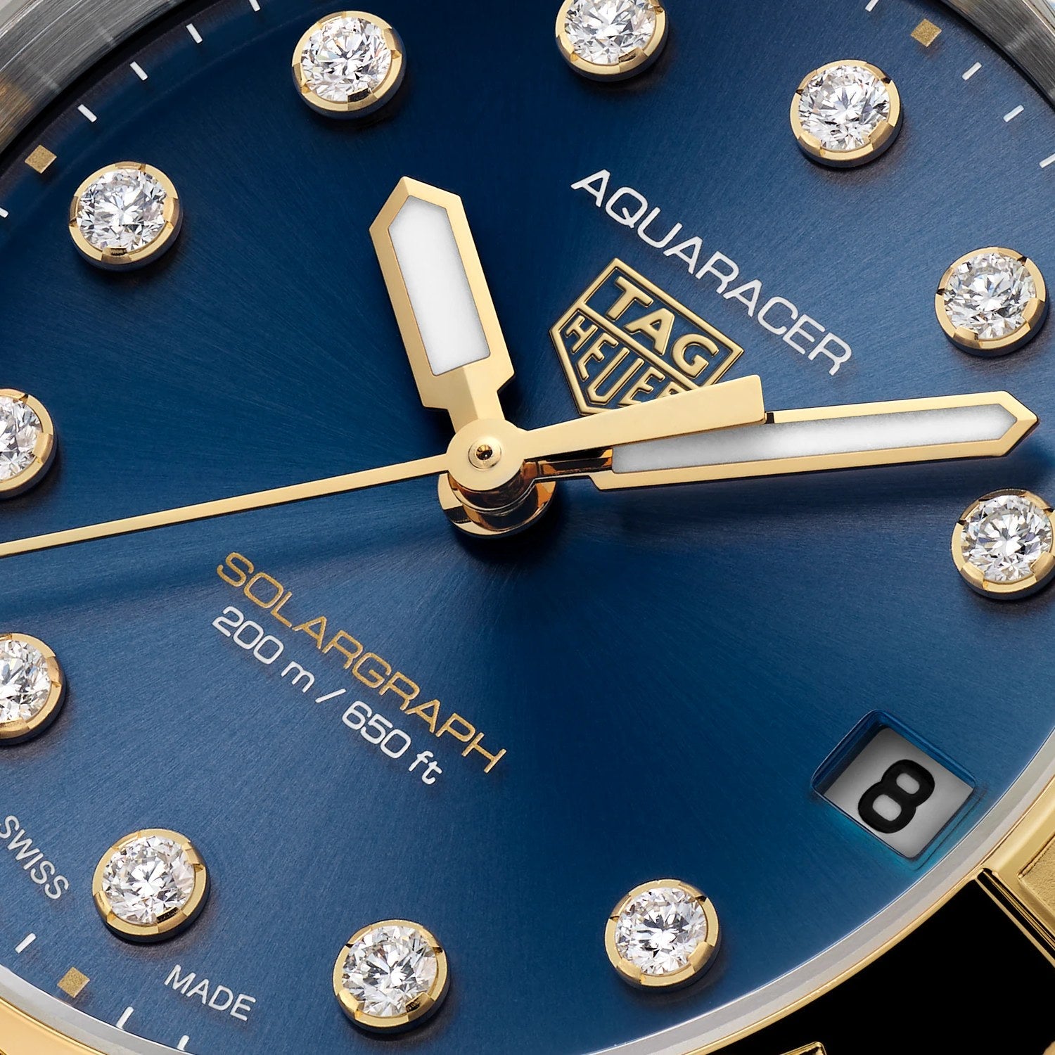 TAG Heuer Aquaracer Professional 200 Solargraph 34mm WBP1323.BB0004 dial detail